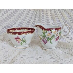 Bell China Narcissus Creamer Sugar Bowl Set Fine Bone China Made in England